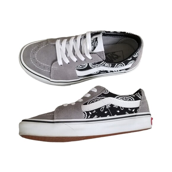 Vans Sk8-Low Paisley Gray Suede Sneakers Womens Size 6 EUC - Picture 4 of 12
